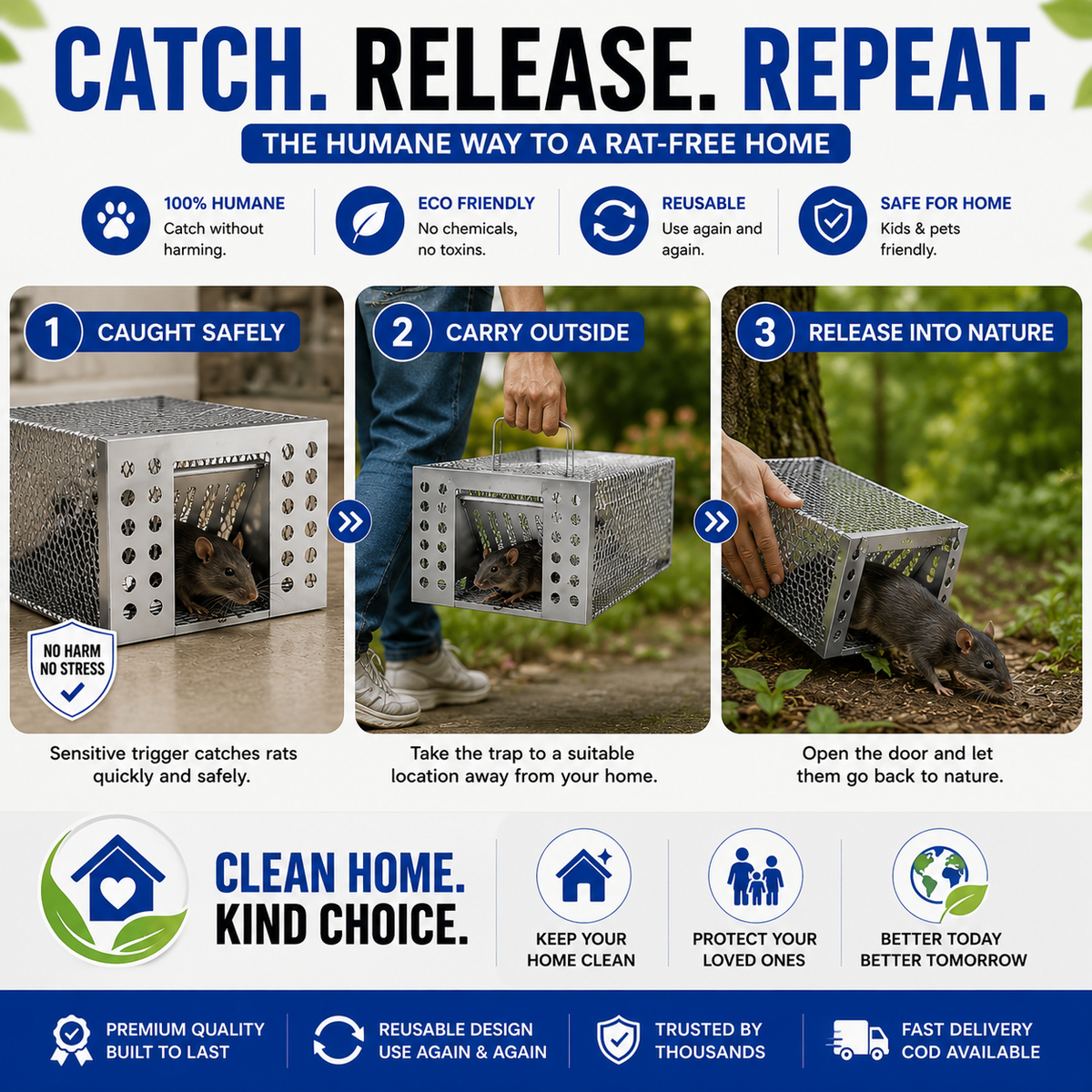 Humane Live Catch & Release Mouse Trap